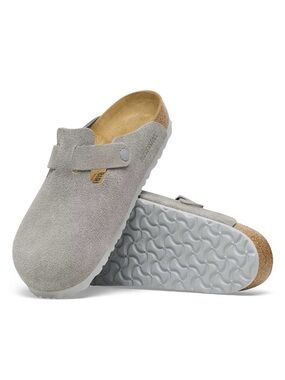 Birkenstock Boston Light Gray Clogs